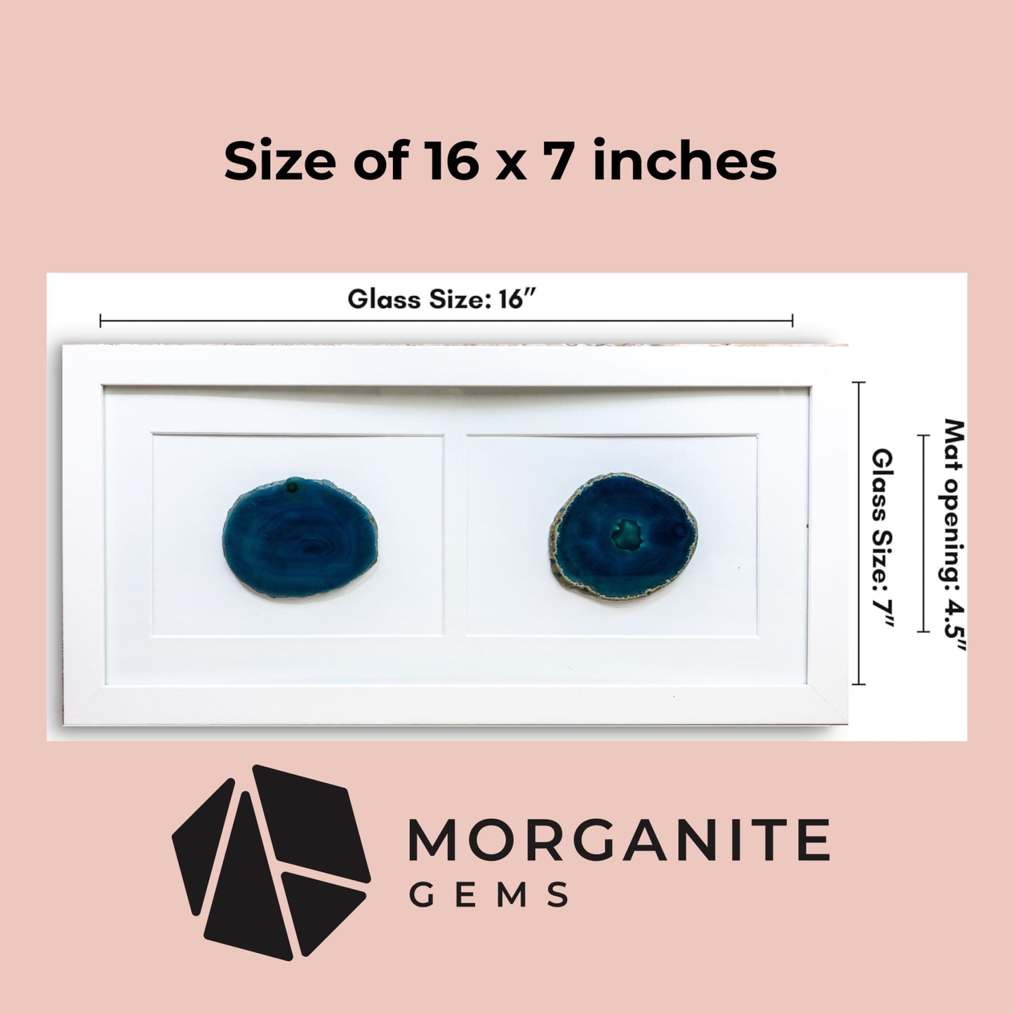 Framed Agate Slice Wall Art Unique Gemstone Wall Decor