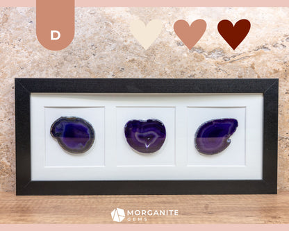 Framed Agate Slice Wall Art Unique Gemstone Wall Decor - D - Royal Amethyst