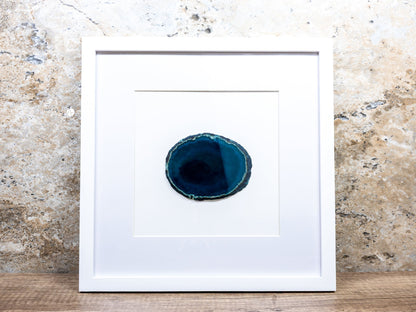 Framed Agate Slices Wall Art - K - Teal - Home & Living