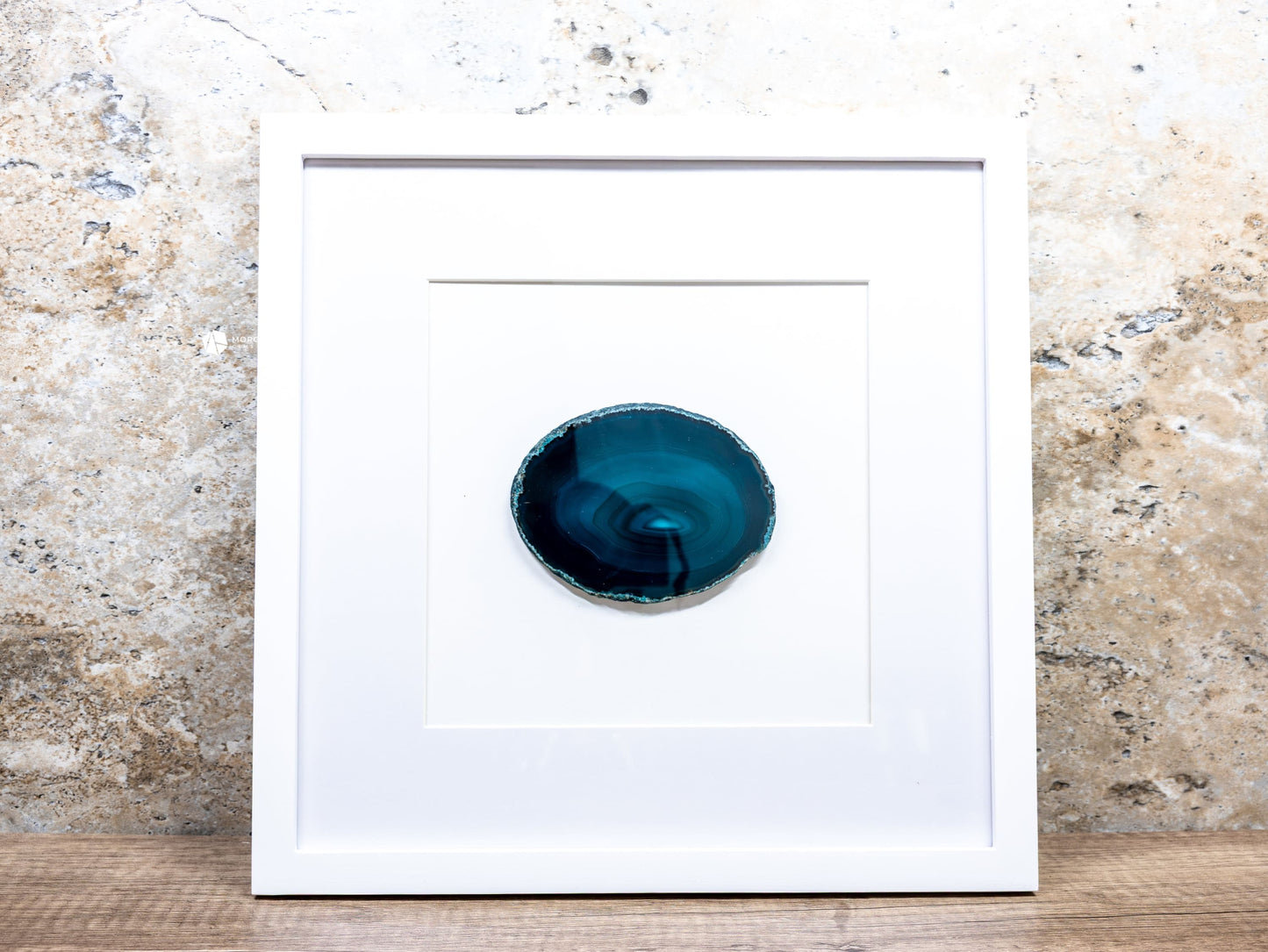 Framed Agate Slices Wall Art - C - Teal - Home & Living