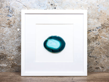 Framed Agate Slices Wall Art - B - Teal - Home & Living