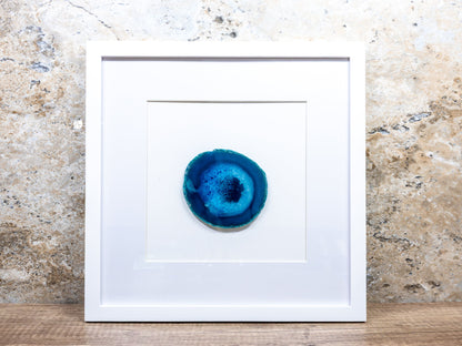 Framed Agate Slices Wall Art - D - Teal - Home & Living
