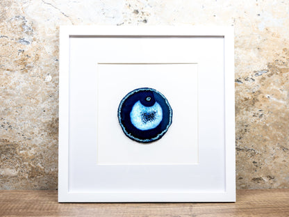 Framed Agate Slices Wall Art - R - Navy Blue - Home & Living