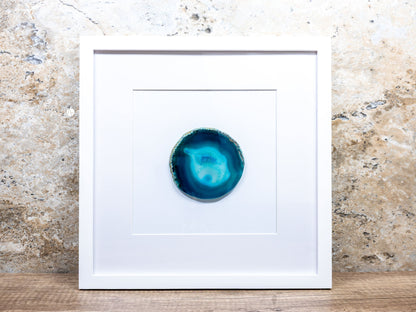 Framed Agate Slices Wall Art - L - Teal - Home & Living