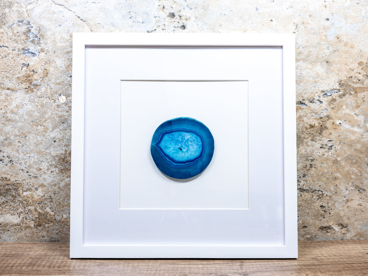 Framed Agate Slices Wall Art - J - Teal - Home & Living