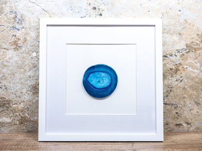 Framed Agate Slices Wall Art - J - Teal - Home & Living