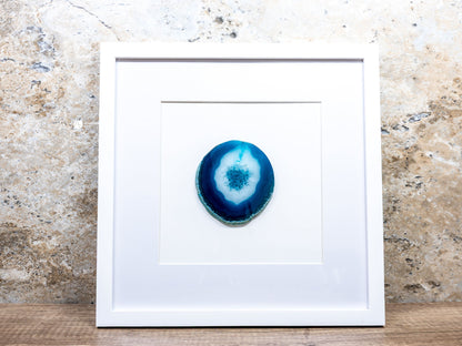 Framed Agate Slices Wall Art - G - Teal - Home & Living
