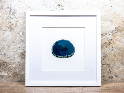 Framed Agate Slices Wall Art - E - Teal - Home & Living