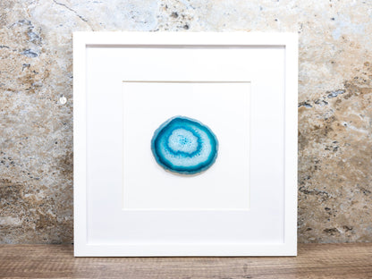 Framed Agate Slices Wall Art - M - Teal - Home & Living