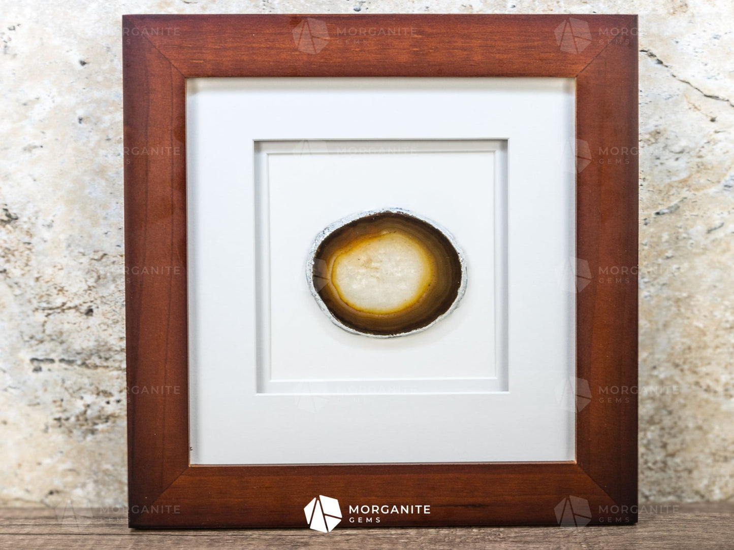 Framed Agate Slices Wall Art-Morganite Gems