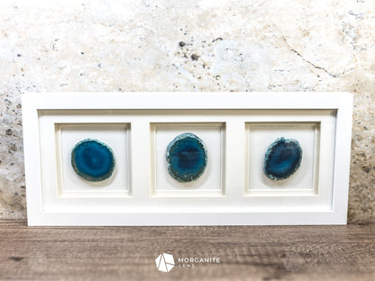 Framed Agate Slices Wall Art-Morganite Gems