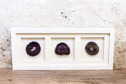 Framed Agate Slices Wall Art-Morganite Gems