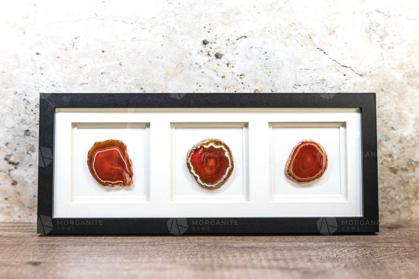 Framed Agate Slices Wall Art-Morganite Gems