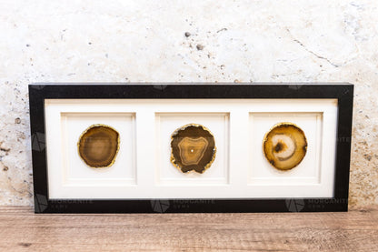 Framed Agate Slices Wall Art-Morganite Gems