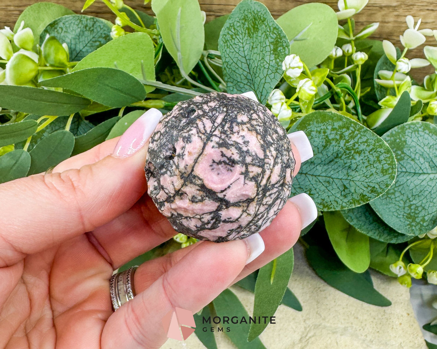 Full Moon Carving – 1.5″ Mini Gemstone Planet Carving with Clear Stand (Choose Your Stone: Epidote / Howlite / Mahogany