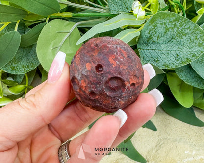 Full Moon Carving – 1.5″ Mini Gemstone Planet Carving with Clear Stand (Choose Your Stone: Epidote / Howlite / Mahogany