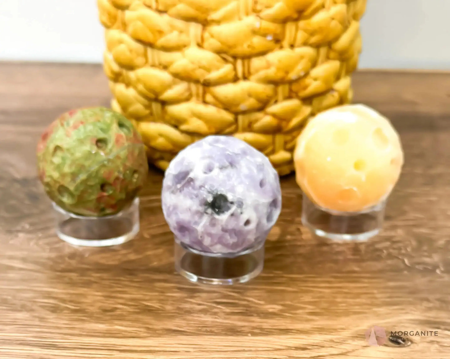 Full Moon Crystal Carving-Morganite Gems