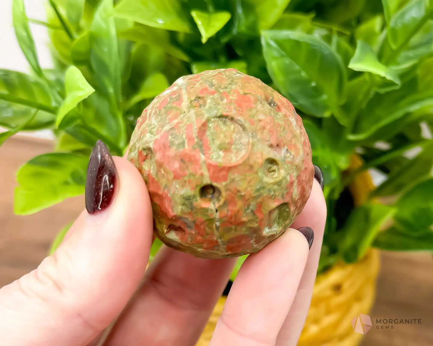 Full Moon Crystal Carving-Morganite Gems