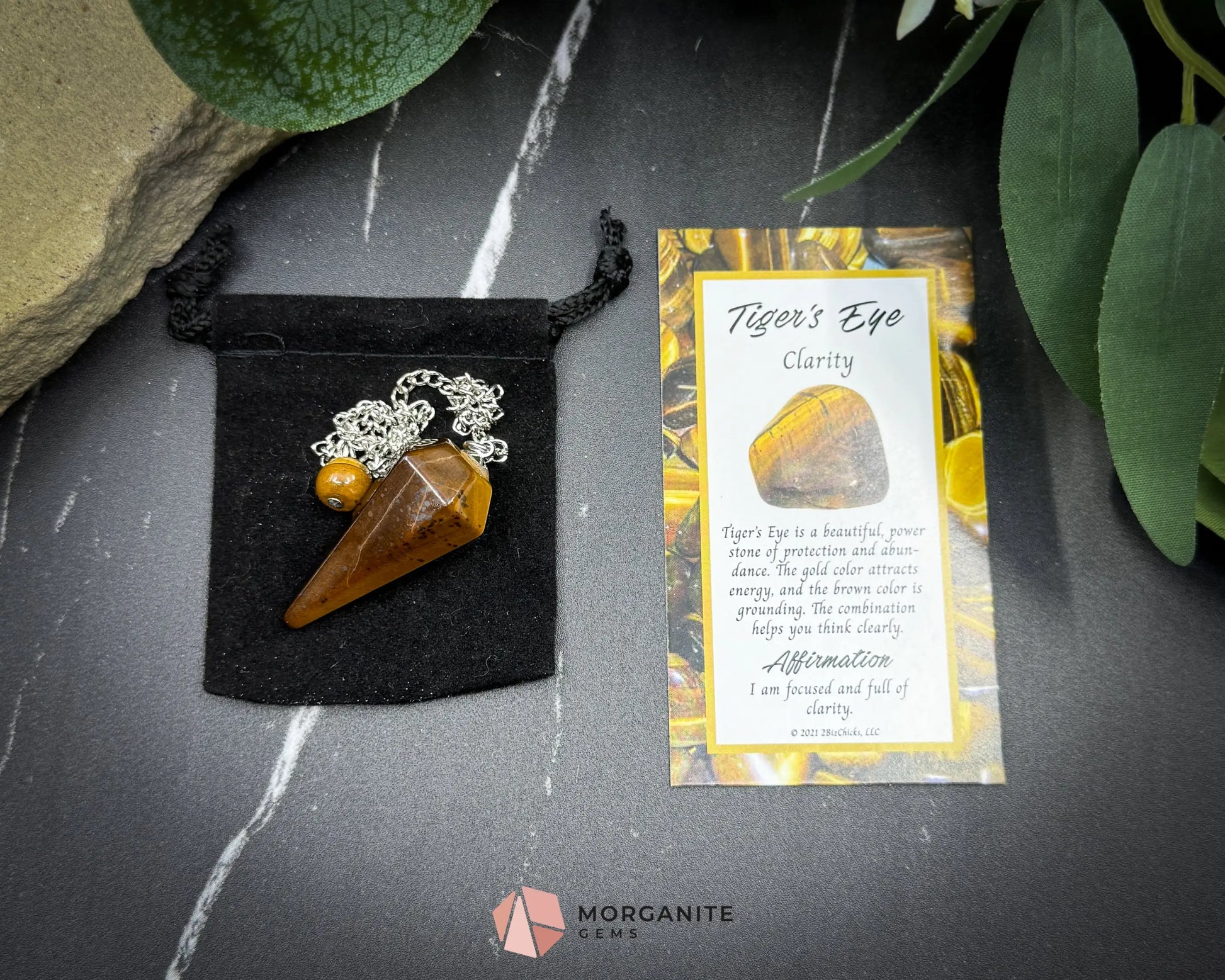 Gemini Pendulum Set – Astrology Crystal Divination Kit with Gift Box Zodiac Mat & Intuitive Energy Tools - Tigers Eye