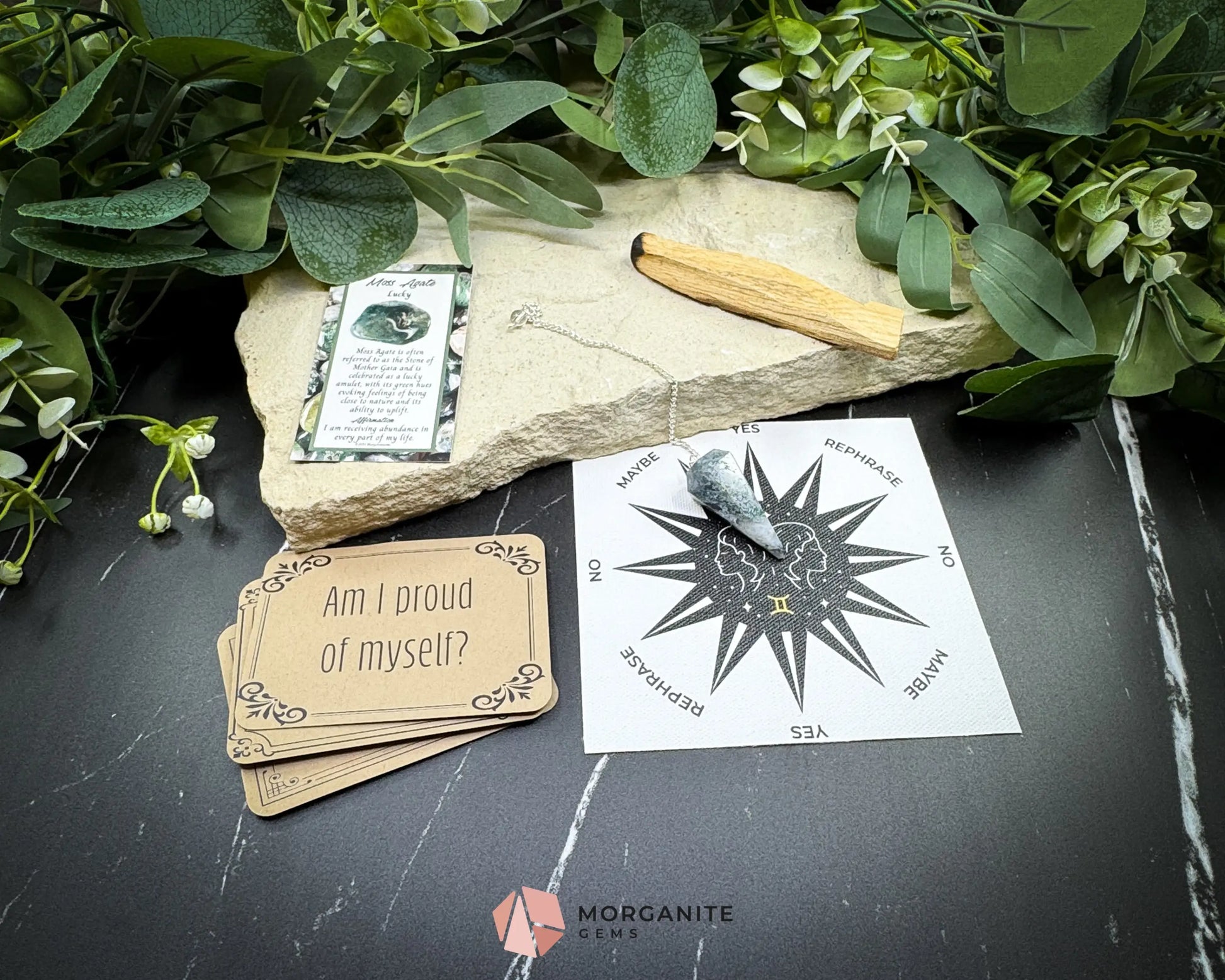 Gemini Pendulum Set – Astrology Crystal Divination Kit with Gift Box Zodiac Mat & Intuitive Energy Tools - Metaphysical