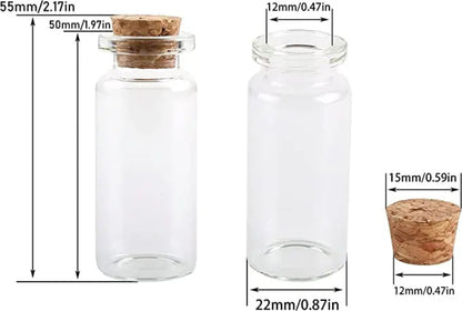 Glass Bottle with Cork, Glass Jar with Cork-Morganite Gems