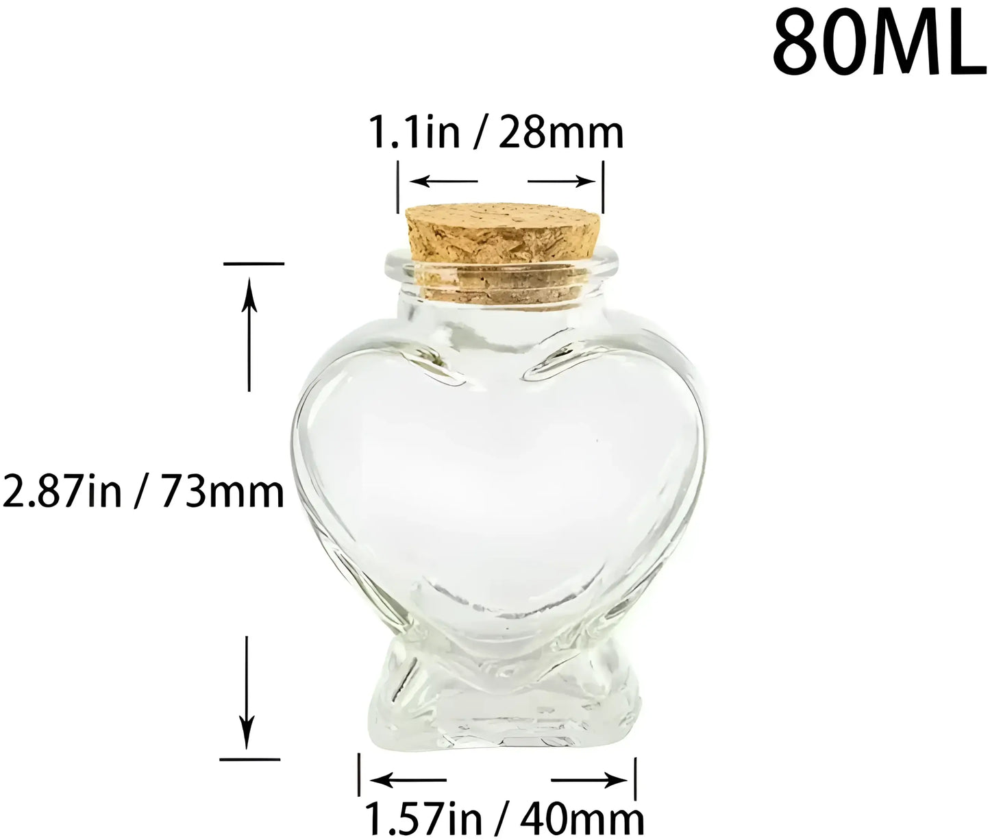 Glass Bottle with Cork, Glass Jar with Cork-Morganite Gems