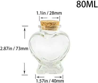 Glass Bottle with Cork, Glass Jar with Cork-Morganite Gems