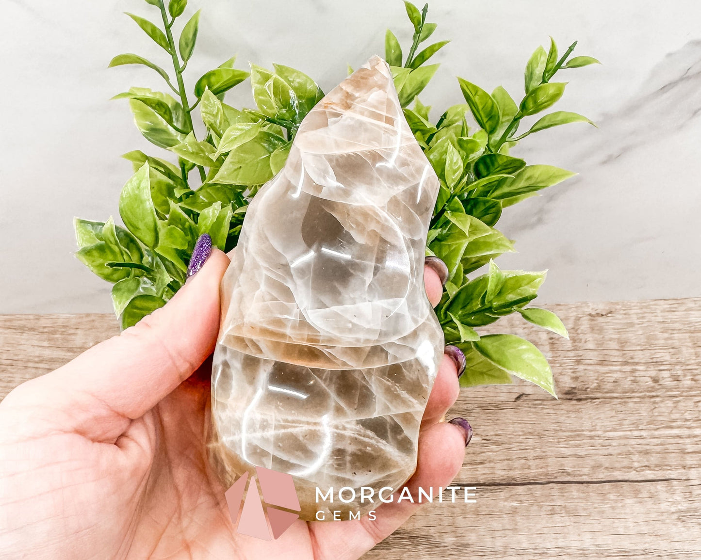 Golden Healer Quartz Flame – Polished Yellow Hematoid Quartz for Healing, Clarity, and Spiritual Growth-Morganite Gems