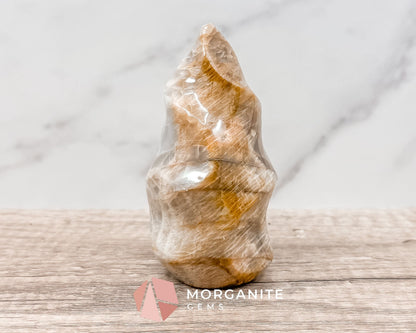 Golden Healer Quartz Flame – Polished Yellow Hematoid Quartz for Healing, Clarity, and Spiritual Growth-Morganite Gems