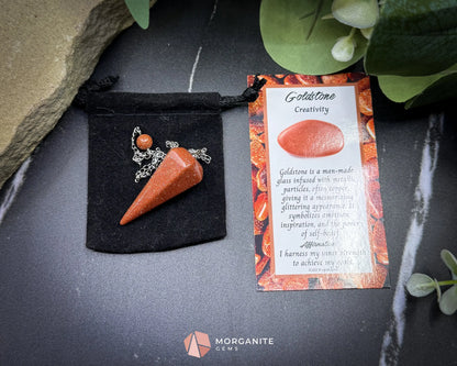 Goldstone Pendulum for Ambition Motivation & Personal Drive - Metaphysical Crystals