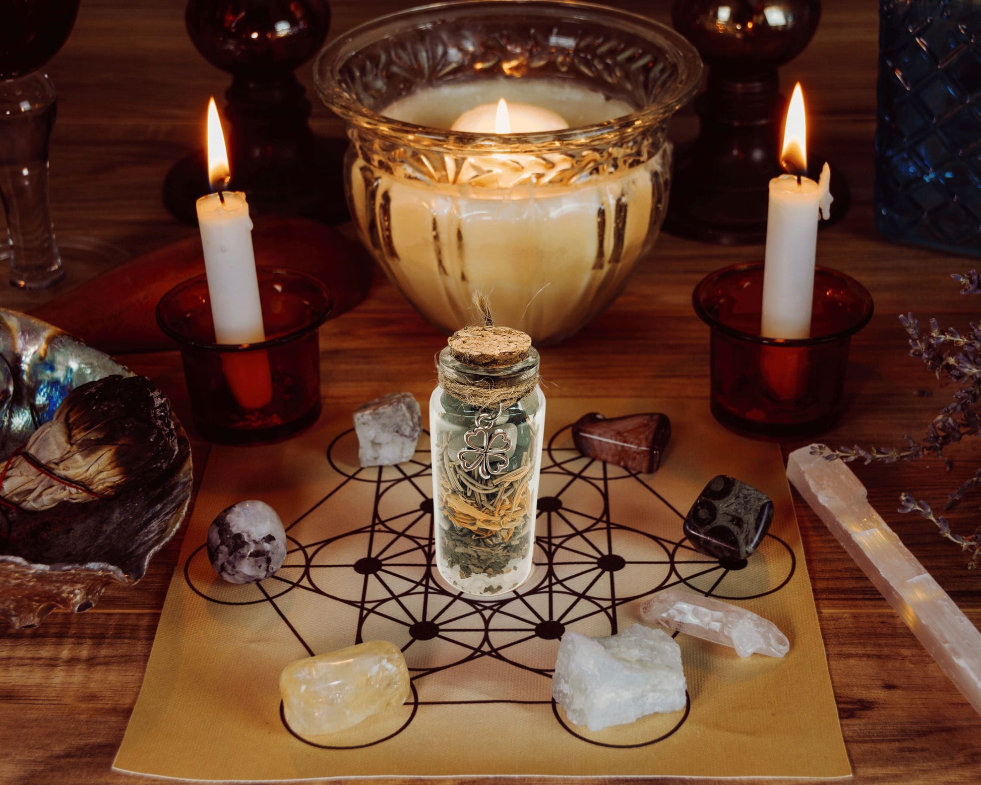 Good Luck Spell Jar Kit – DIY Good Luck Ritual Kit for Manifestation, Good Luck Magic-Morganite Gems