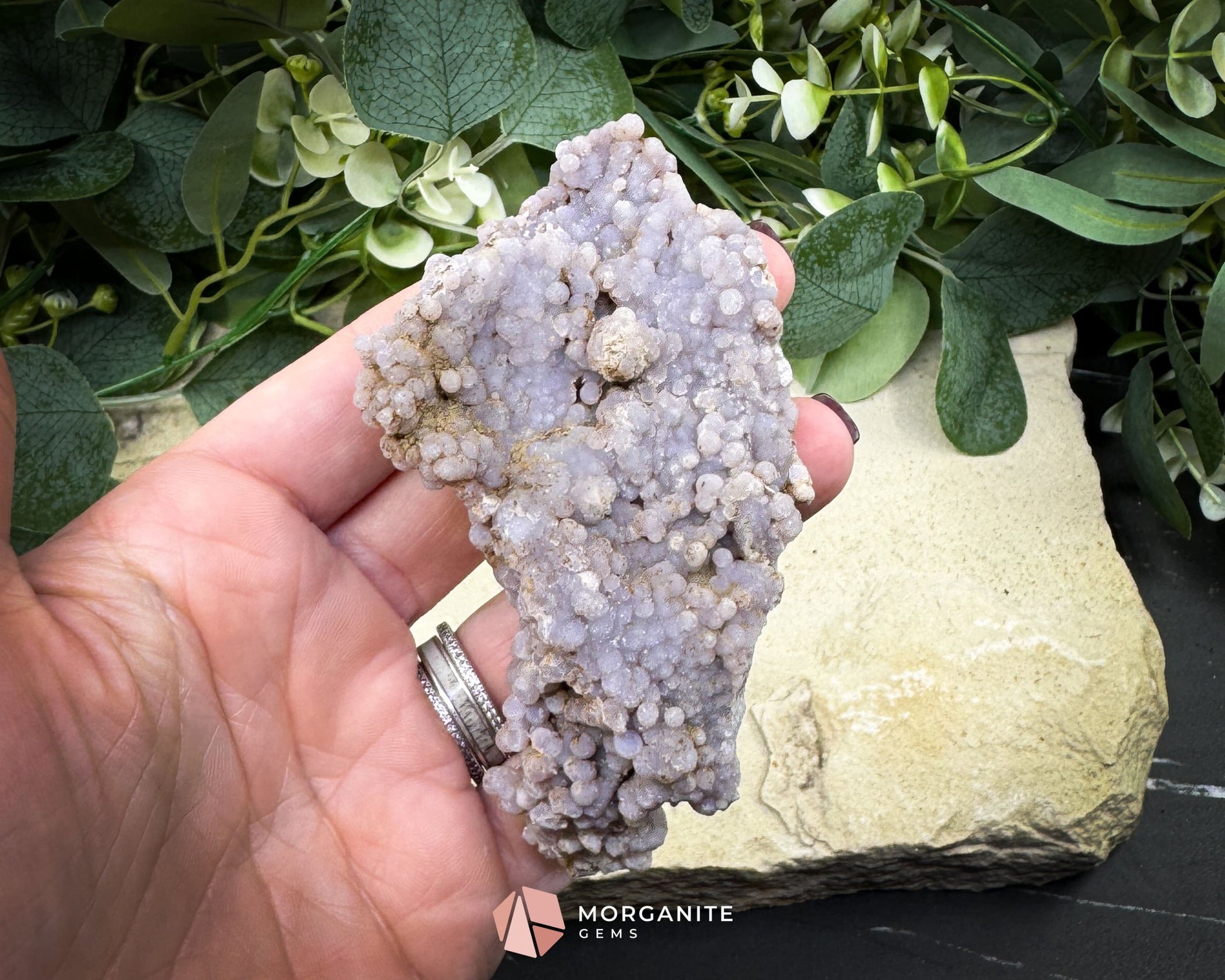 Grape Agate Cluster Specimen 126g – Natural Purple Botryoidal Chalcedony for Spiritual Healing & Display - Metaphysical