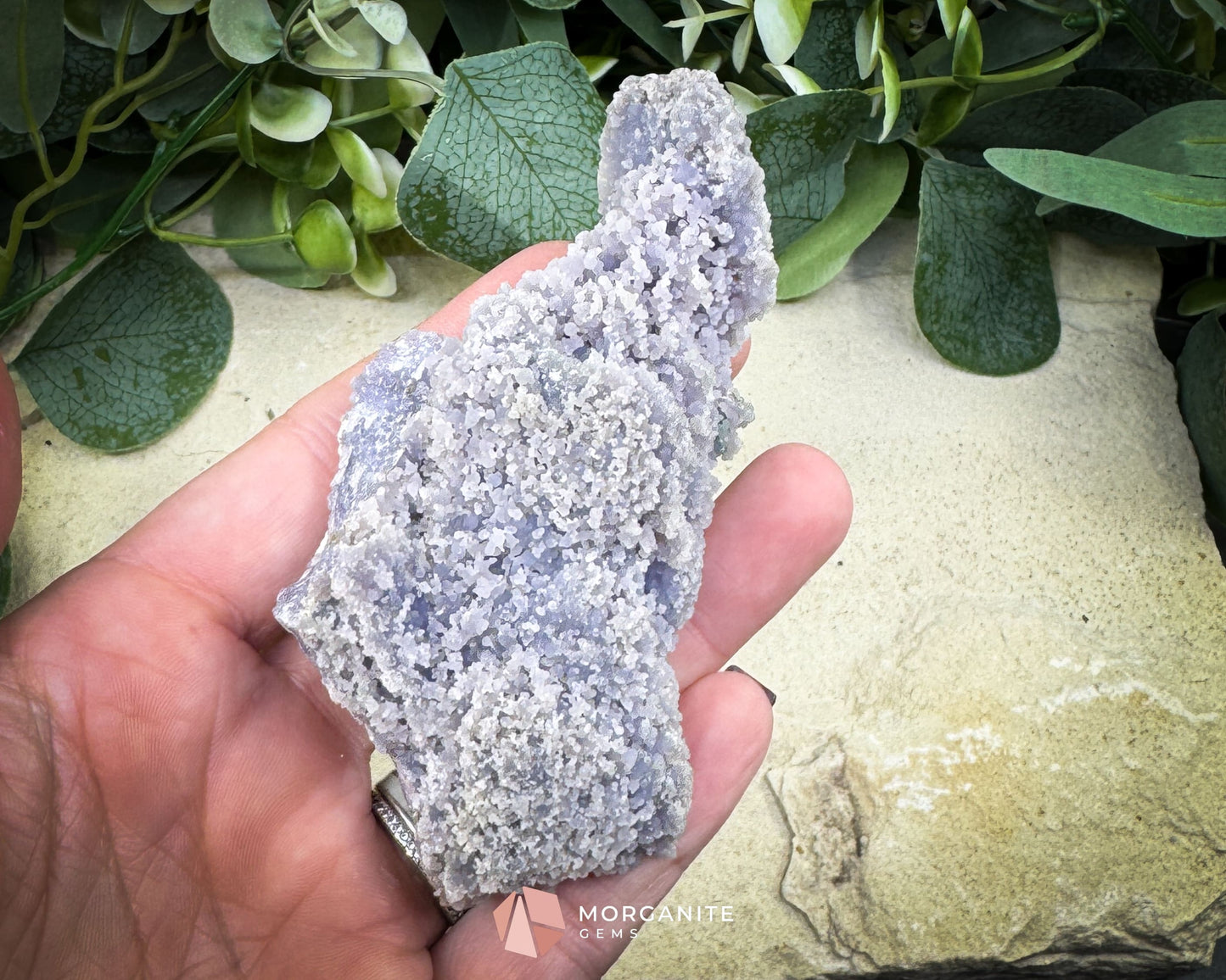 Grape Agate Cluster Specimen 128g – Natural Purple Botryoidal Chalcedony for Meditation & Healing Decor - Metaphysical