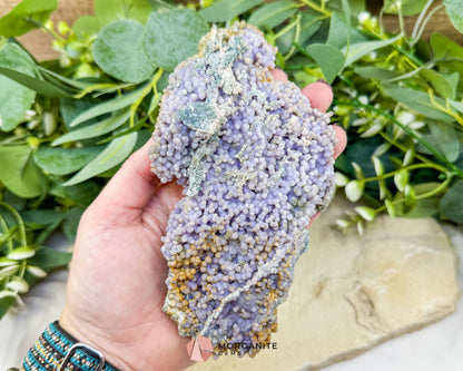 Grape Agate Cluster Specimen 506g – Large Purple Botryoidal Chalcedony for Healing Meditation & Display - Metaphysical