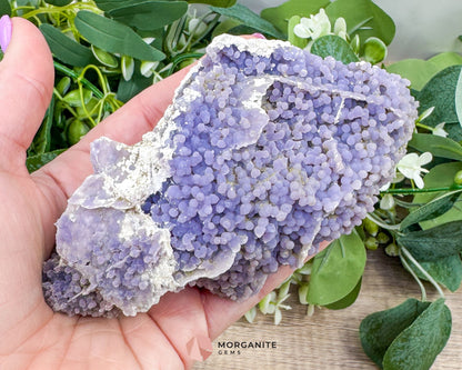 Grape Agate Crystal Cluster No. 2 – Rare Purple Chalcedony Botryoidal Formation for Healing & Spiritual Energy