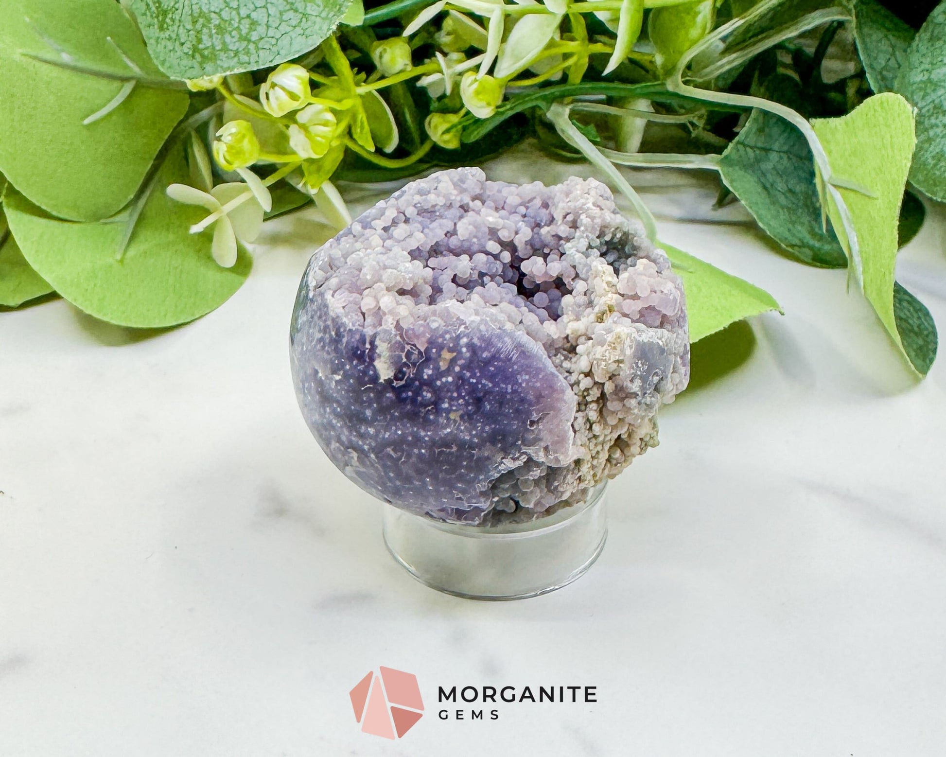 Grape Agate Sphere No. 1 (55mm) – Rare Botryoidal Chalcedony for Intuition & Dream Work - Metaphysical Crystals