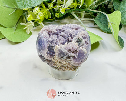Grape Agate Sphere No. 1 (55mm) – Rare Botryoidal Chalcedony for Intuition & Dream Work - Metaphysical Crystals