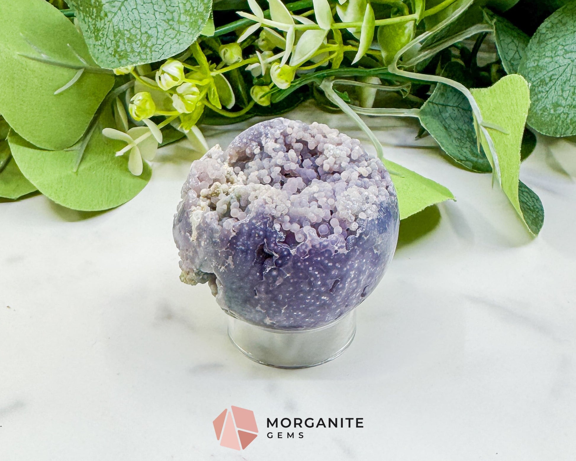 Grape Agate Sphere No. 1 (55mm) – Rare Botryoidal Chalcedony for Intuition & Dream Work - Metaphysical Crystals
