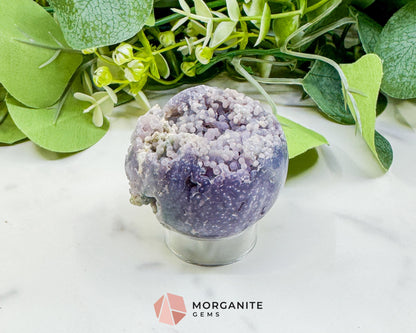 Grape Agate Sphere No. 1 (55mm) – Rare Botryoidal Chalcedony for Intuition & Dream Work - Metaphysical Crystals