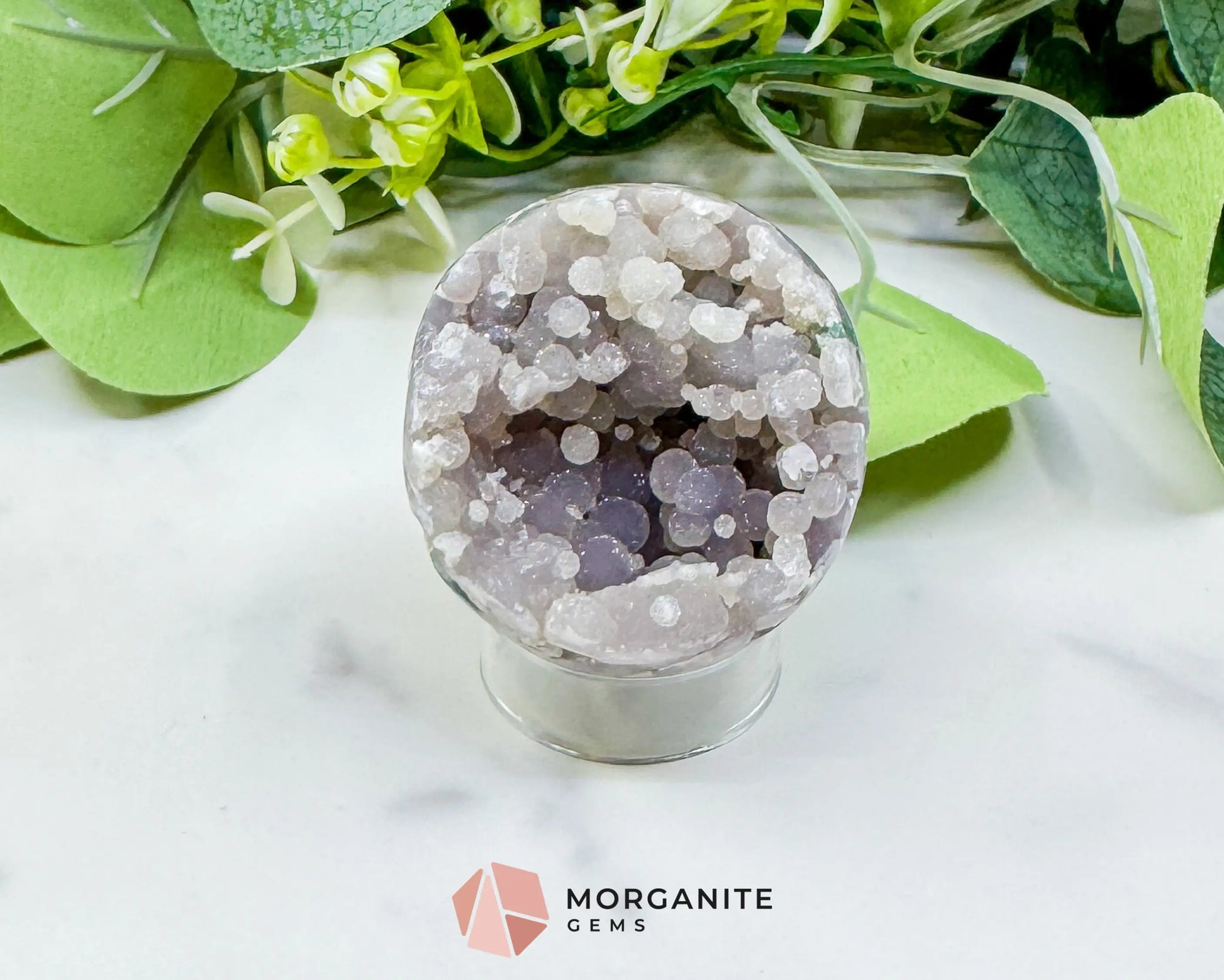 Grape Agate Sphere No. 2 (48mm) – Botryoidal Lavender Chalcedony for Spiritual Growth & Peace - Metaphysical Crystals