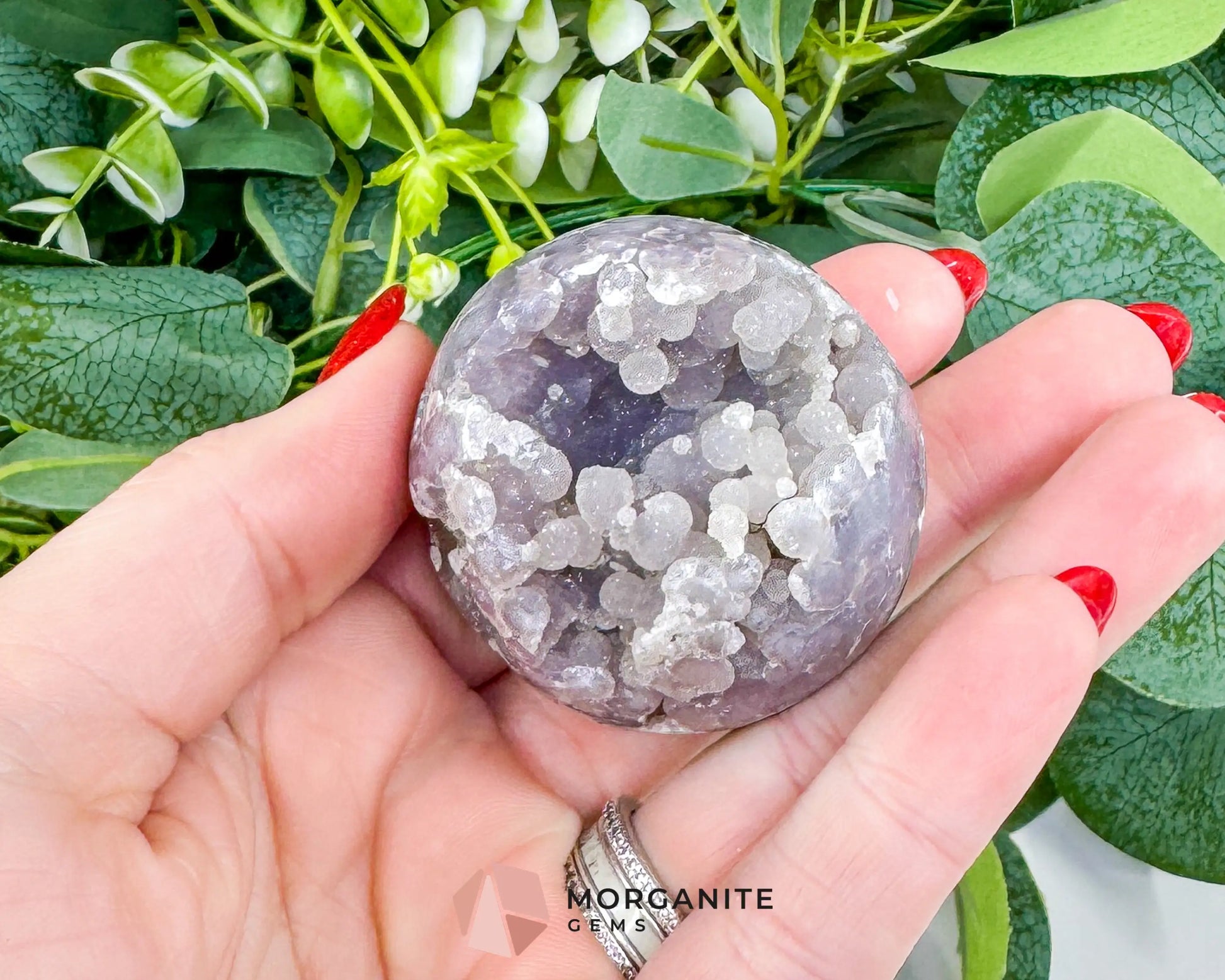 Grape Agate Sphere No. 2 (48mm) – Botryoidal Lavender Chalcedony for Spiritual Growth & Peace - Metaphysical Crystals