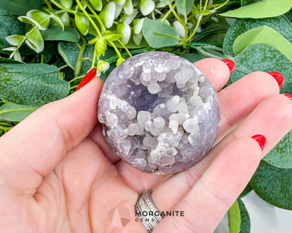 Grape Agate Sphere No. 2 (48mm) – Botryoidal Lavender Chalcedony for Spiritual Growth & Peace - Metaphysical Crystals