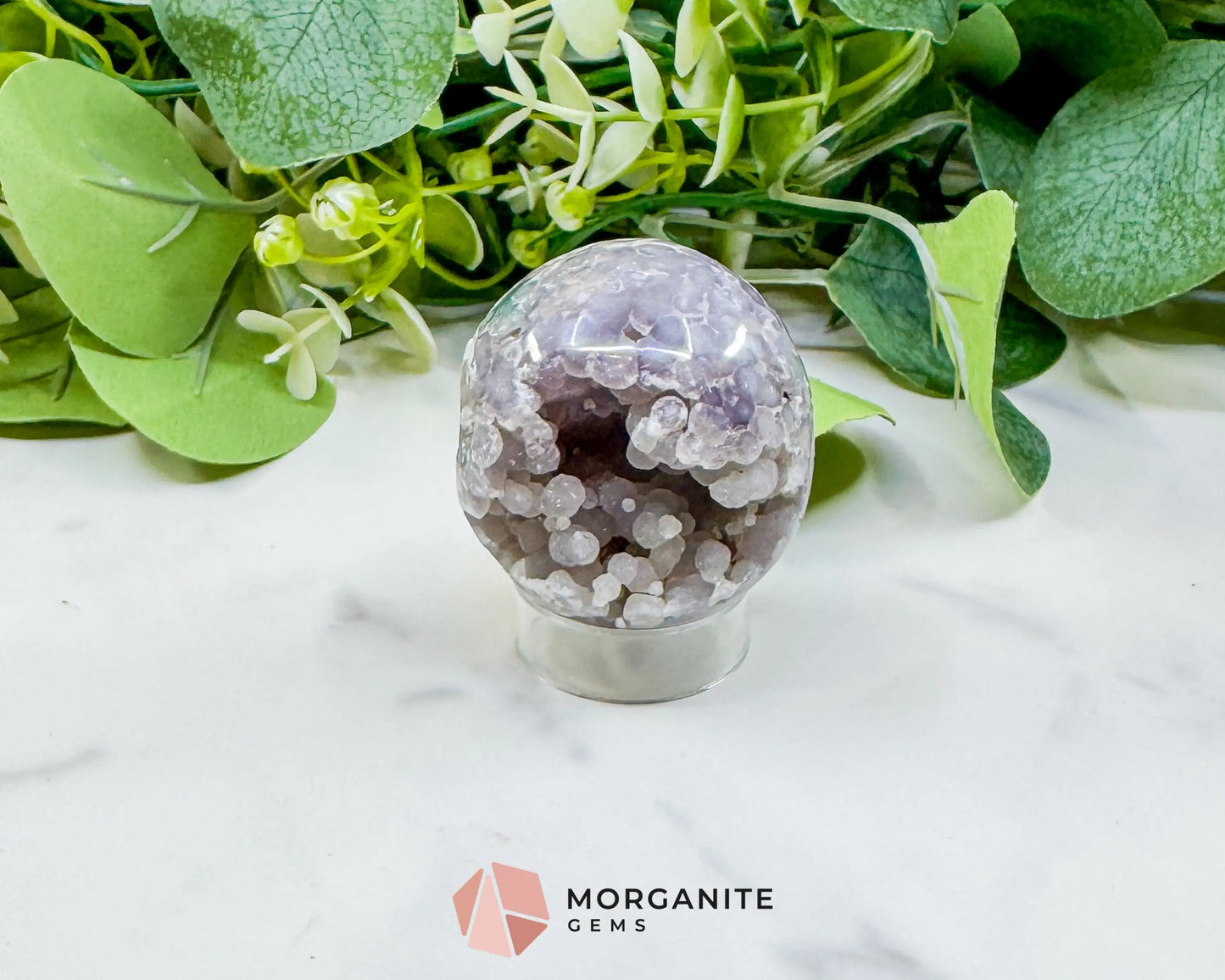 Grape Agate Sphere No. 2 (48mm) – Botryoidal Lavender Chalcedony for Spiritual Growth & Peace - Metaphysical Crystals