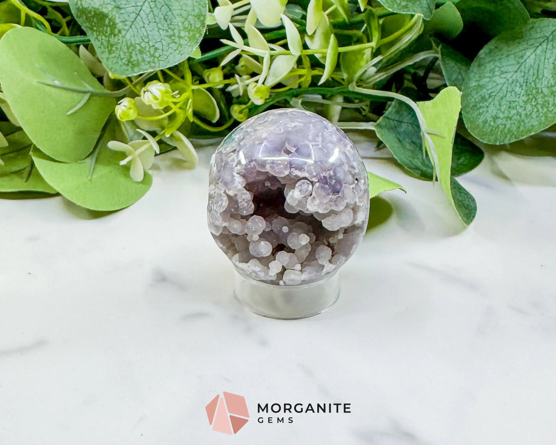 Grape Agate Sphere No. 2 (48mm) – Botryoidal Lavender Chalcedony for Spiritual Growth & Peace - Metaphysical Crystals