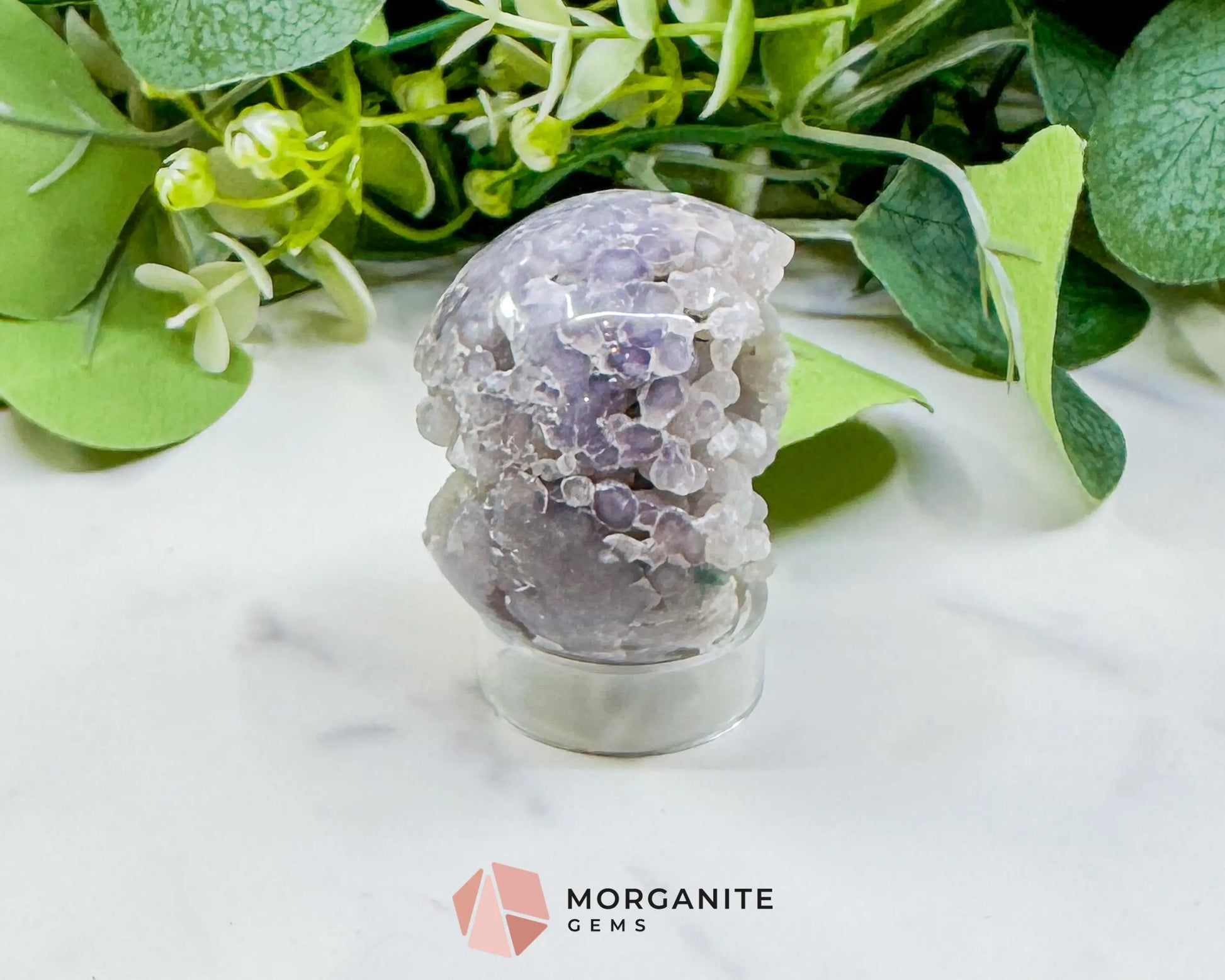 Grape Agate Sphere No. 2 (48mm) – Botryoidal Lavender Chalcedony for Spiritual Growth & Peace - Metaphysical Crystals