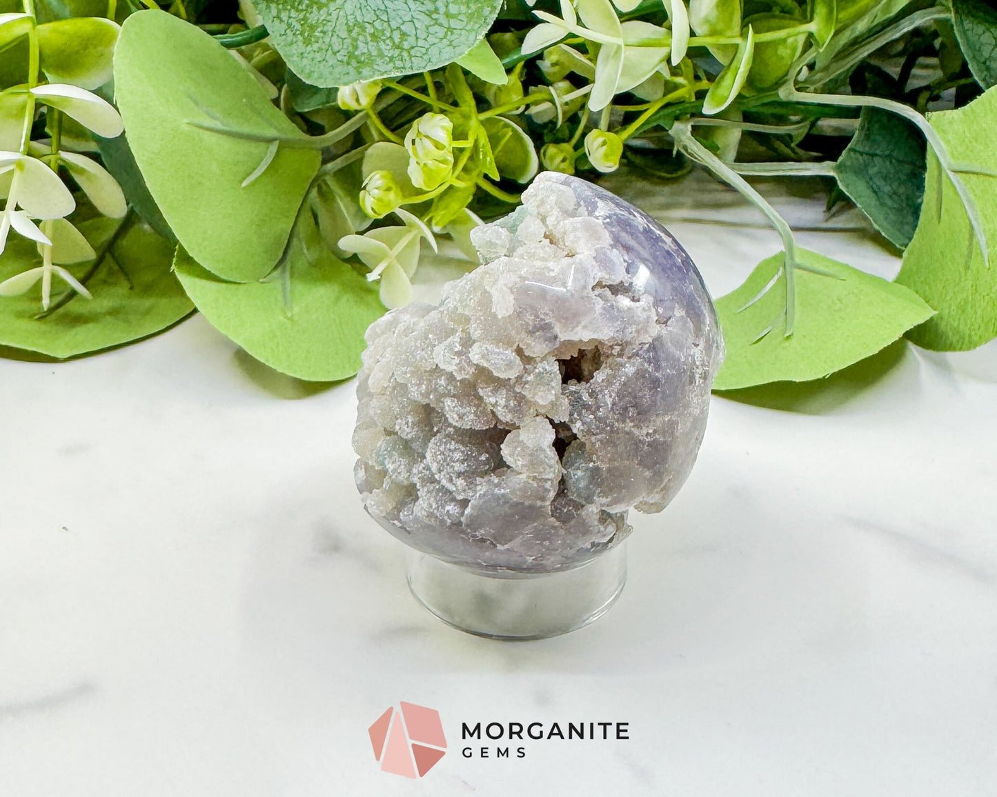 Grape Agate Sphere No. 3 (53mm) – Rare Purple & Green Botryoidal Chalcedony – High-Vibration Collector Specimen