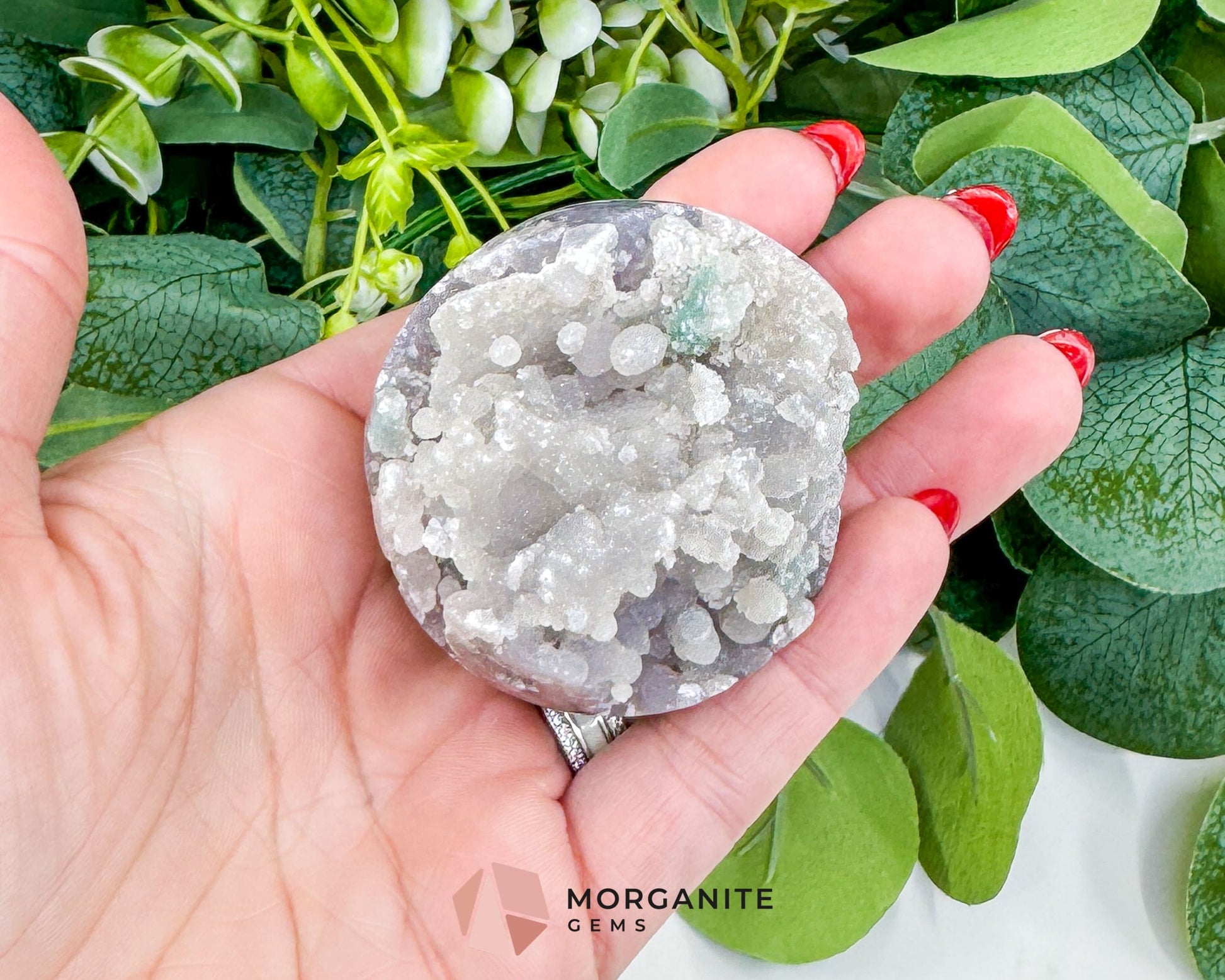 Grape Agate Sphere No. 3 (53mm) – Rare Purple & Green Botryoidal Chalcedony – High-Vibration Collector Specimen