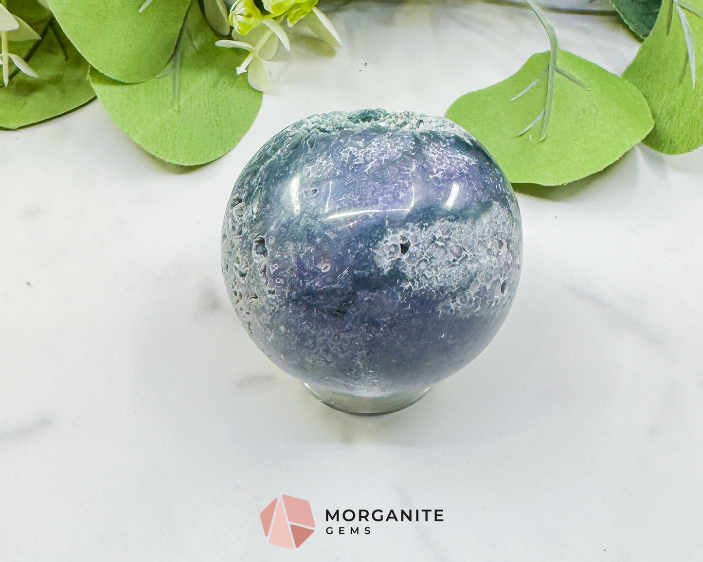 Grape Agate Sphere No. 4 (55mm) – Extra Large 7oz Purple & Green Botryoidal Chalcedony – Collector’s Dream Specimen