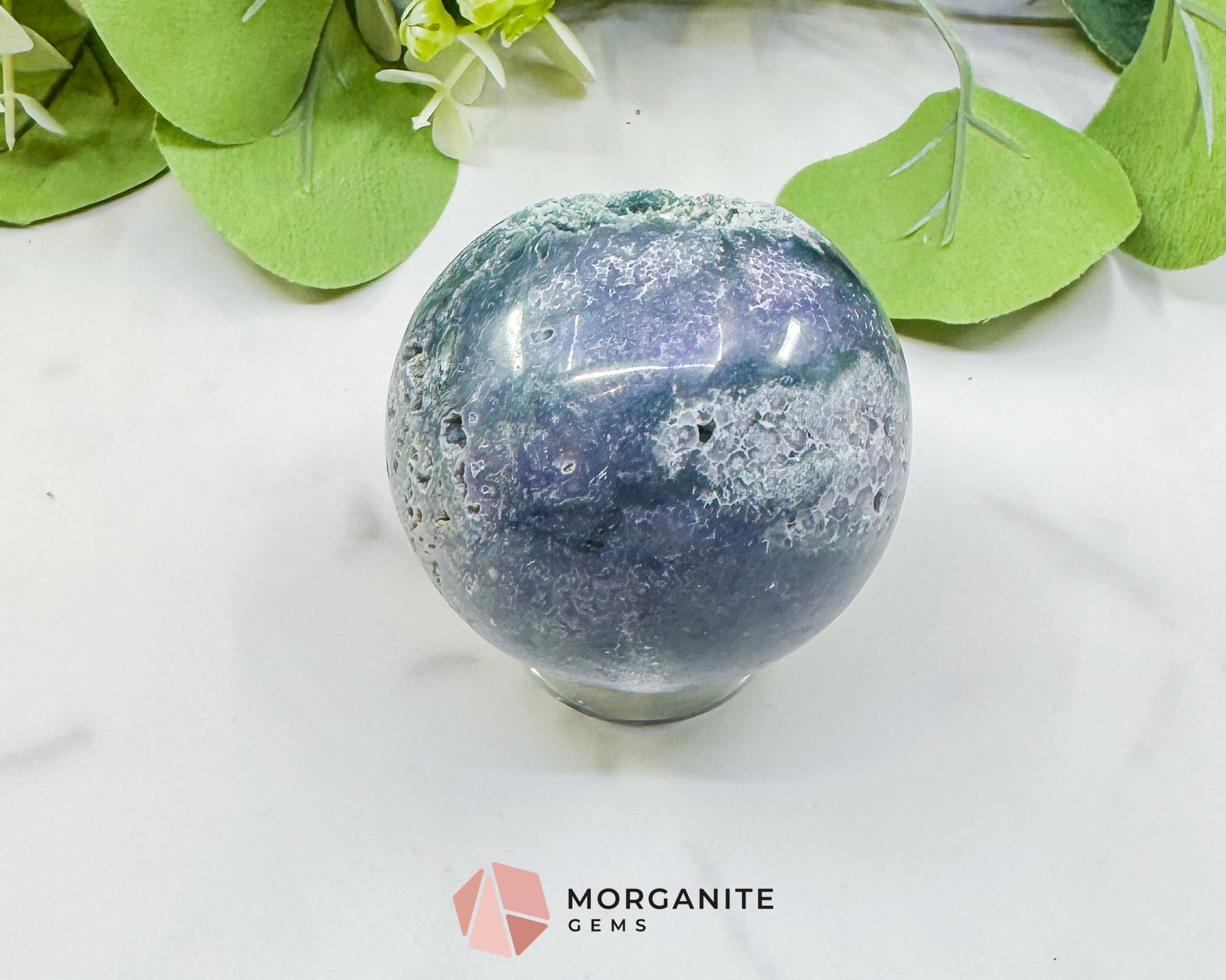 Grape Agate Sphere No. 4 (55mm) – Extra Large 7oz Purple & Green Botryoidal Chalcedony – Collector’s Dream Specimen