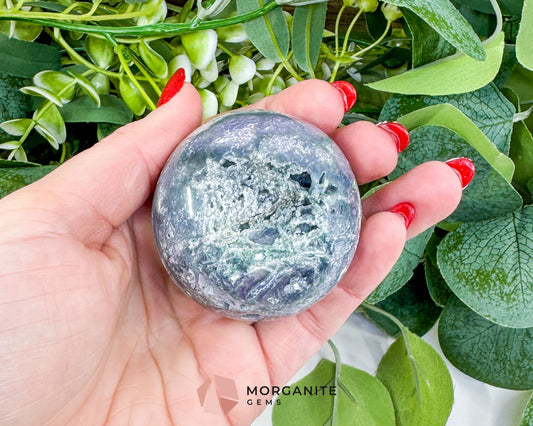 Grape Agate Sphere No. 4 (55mm) – Extra Large 7oz Purple & Green Botryoidal Chalcedony – Collector’s Dream Specimen